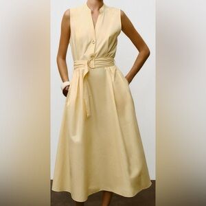Zara Elegant Cream Dress 100% cotton